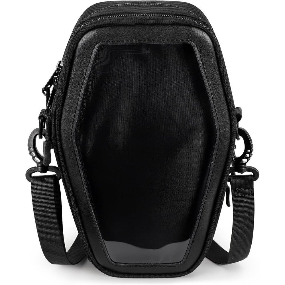 Women Black Ita Coffin Purse Bag with Insert Gothic Crossbody Bag for Halloween